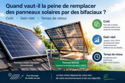 Quand vaut-il la peine de remplacer des panneaux solaires par des bifaciaux : coût, gain réel et temps de retour